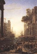 Claude Lorrain Embarkation of St Paula Romana at Ostia oil on canvas